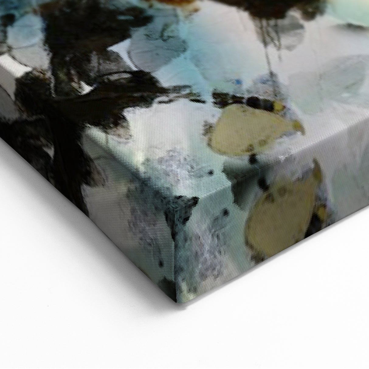Textured Energy – Black & Teal Earthen Harmony Abstracts Print