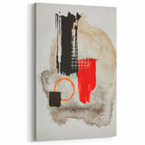 Bold Geometry – Earthen Harmony Modern Abstract Art in Red & Black