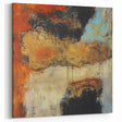 Abstract Wall Art – Fiery Earth Textures with Gold and Sky Blue Accents