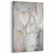 Modern Abstract Art – Soft Heart Design in Blush, Gray & White Tones