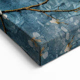 Blossom Breeze – Floral Abstract Wall Art in Blue and White Tones