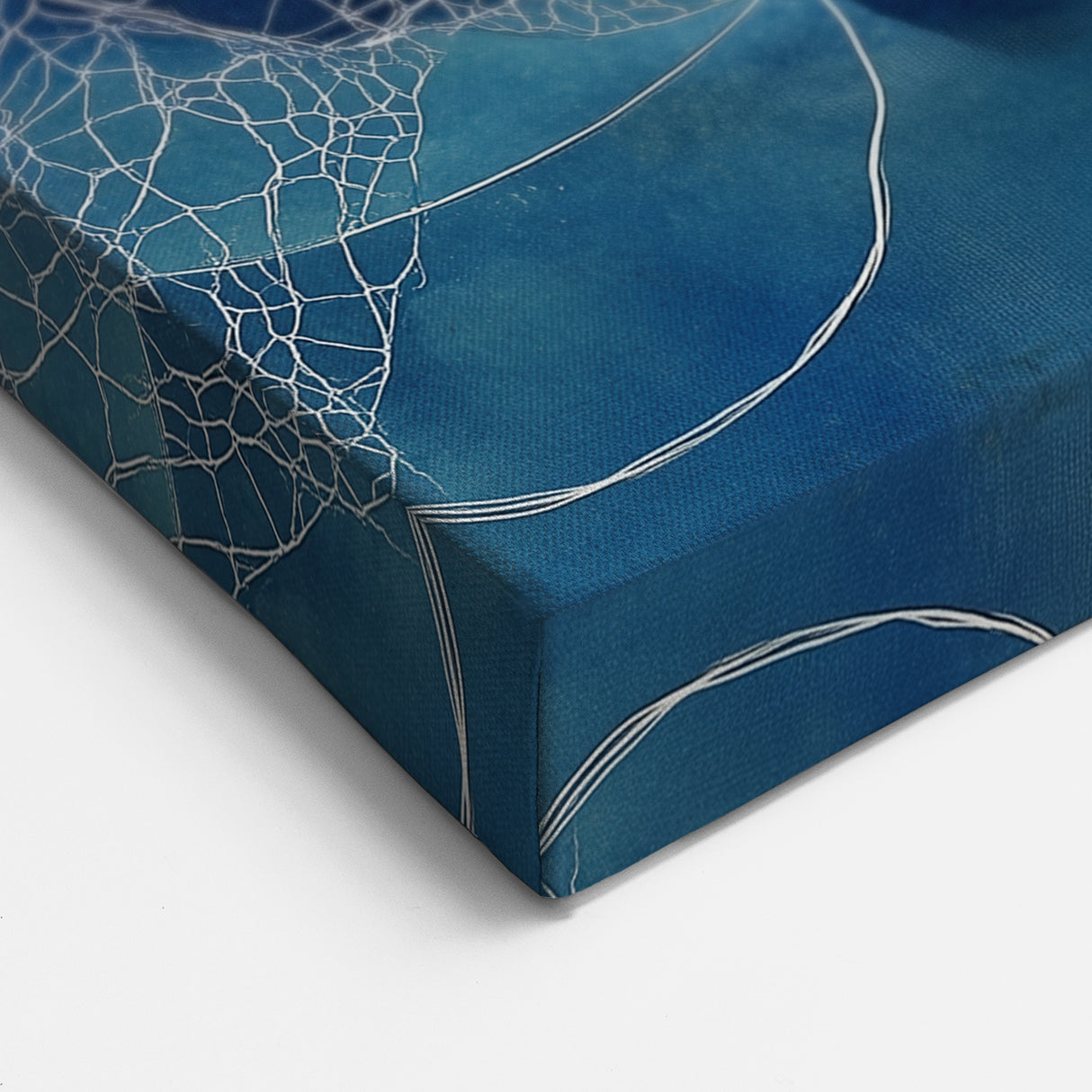 Minimalist Abstract Wall Art – Deep Blue and Teal Canvas Print