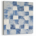 Colorful Abstract Wall Art – Blue Grid Modern Minimalist Canvas