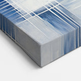 Colorful Abstract Wall Art – Blue Grid Modern Minimalist Canvas