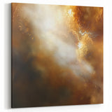 Abstract Art Prints – Ethereal Brown and Gold Modern Wall Decor