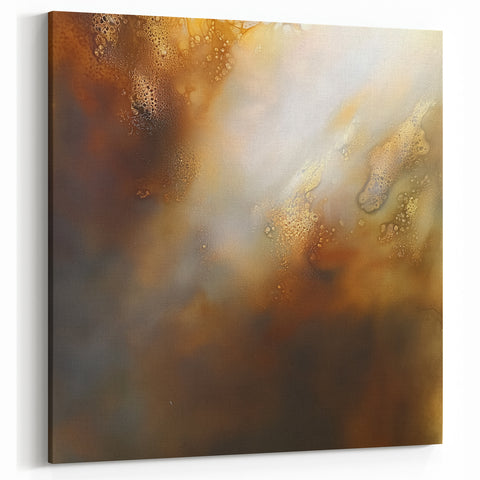 Modern Abstract Wall Art – Glowing Golden Brown Canvas Print