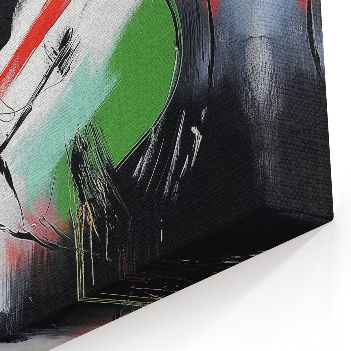 Contemporary Abstract Canvas – Bold Red and Green Wall Art Print