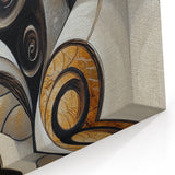 Minimalist Abstract Wall Art – Spiral Gold and Black Canvas Design