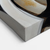 Minimalist Abstract Wall Art – Spiral Gold and Black Canvas Design