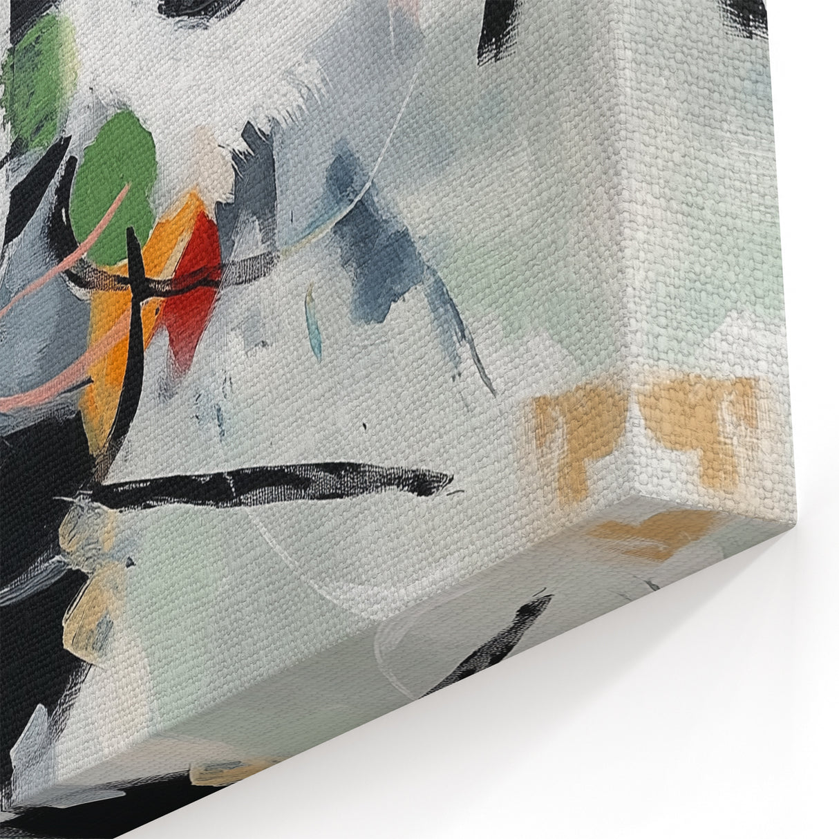 Colorful Abstract Wall Art – Bold Black and Green Modern Canvas