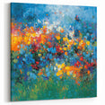 Contemporary Abstract Canvas – Vibrant Floral Blue Wall Art Print