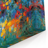 Contemporary Abstract Canvas – Vibrant Floral Blue Wall Art Print
