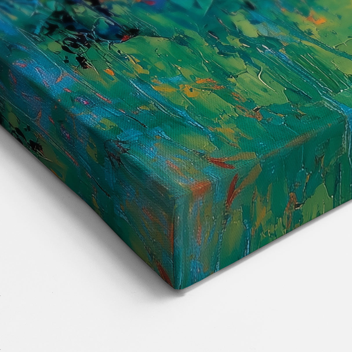 Contemporary Abstract Canvas – Vibrant Floral Blue Wall Art Print