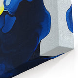 Colorful Abstract Wall Art – Ocean Blue and Yellow Fluid Canvas