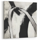 Large Abstract Wall Art – Modern Black and White Minimalist Canvas