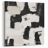 Geometric Abstract Wall Decor – Black and White Modern Canvas