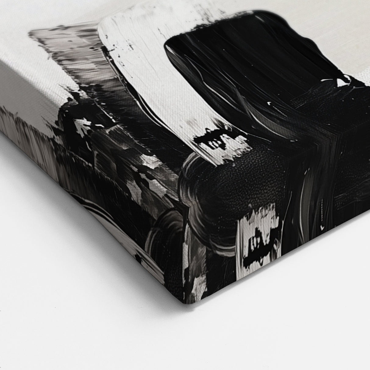 Geometric Abstract Wall Decor – Black and White Modern Canvas