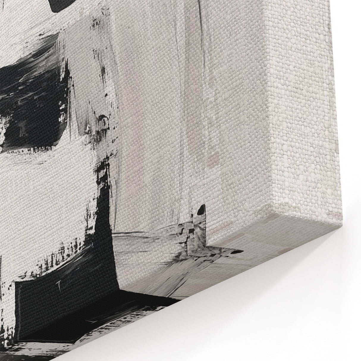 Minimalist Abstract Wall Art – Black, White & Beige Modern Canvas