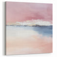 Large Abstract Wall Art – Soft Pink, White & Blue Minimalist Canvas