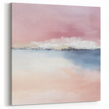 Large Abstract Wall Art – Soft Pink, White & Blue Minimalist Canvas