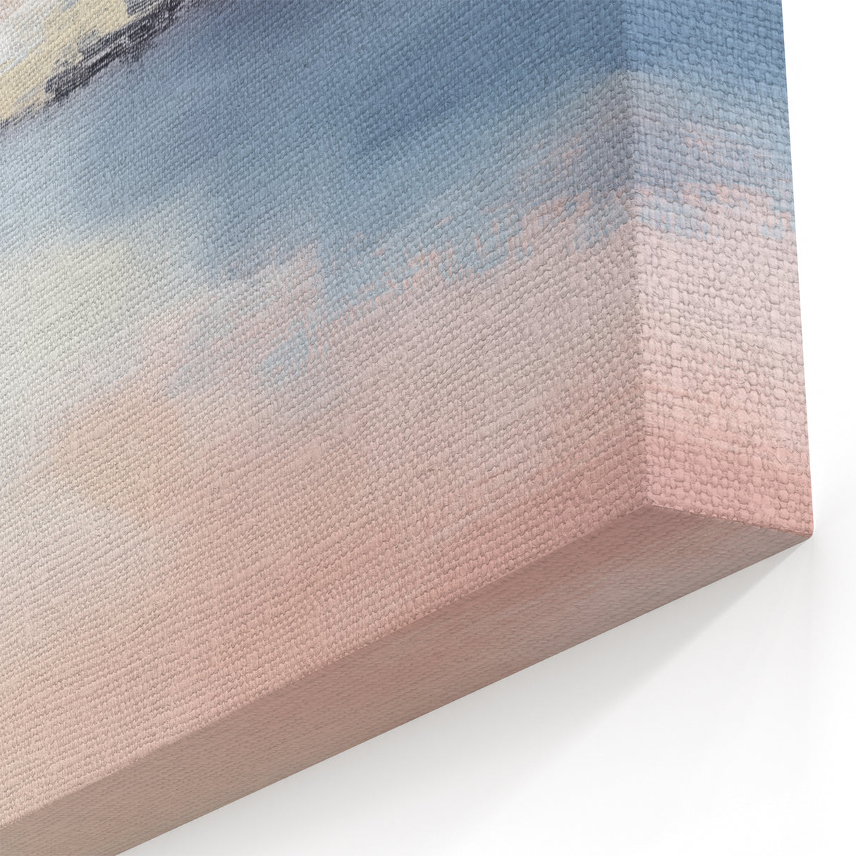 Large Abstract Wall Art – Soft Pink, White & Blue Minimalist Canvas