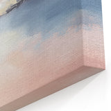 Large Abstract Wall Art – Soft Pink, White & Blue Minimalist Canvas