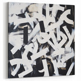 Modern Abstract Wall Art – Bold Black and White Geometric Canvas
