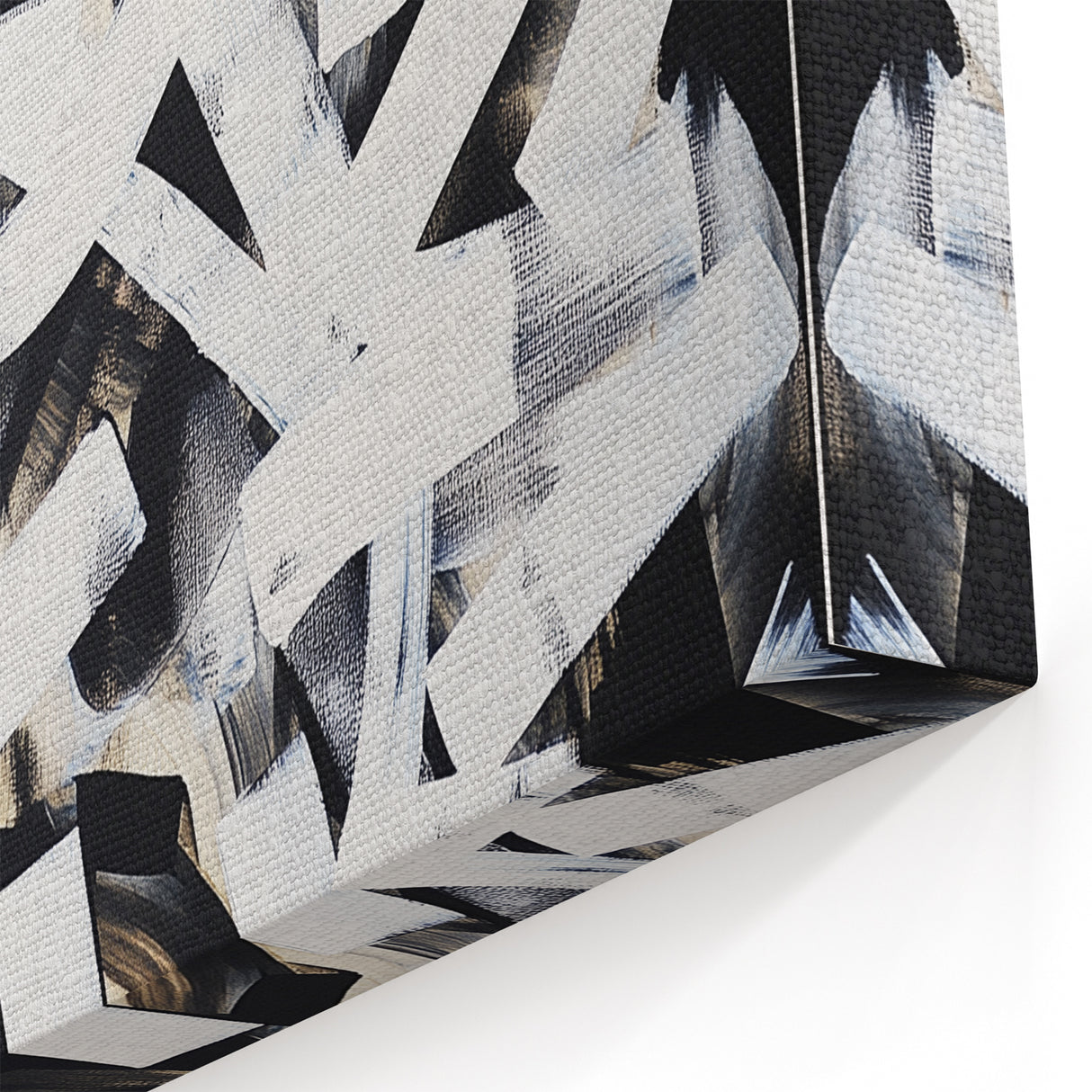 Modern Abstract Wall Art – Bold Black and White Geometric Canvas