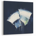 Contemporary Abstract Canvas – Bold Navy and White Minimalist Art