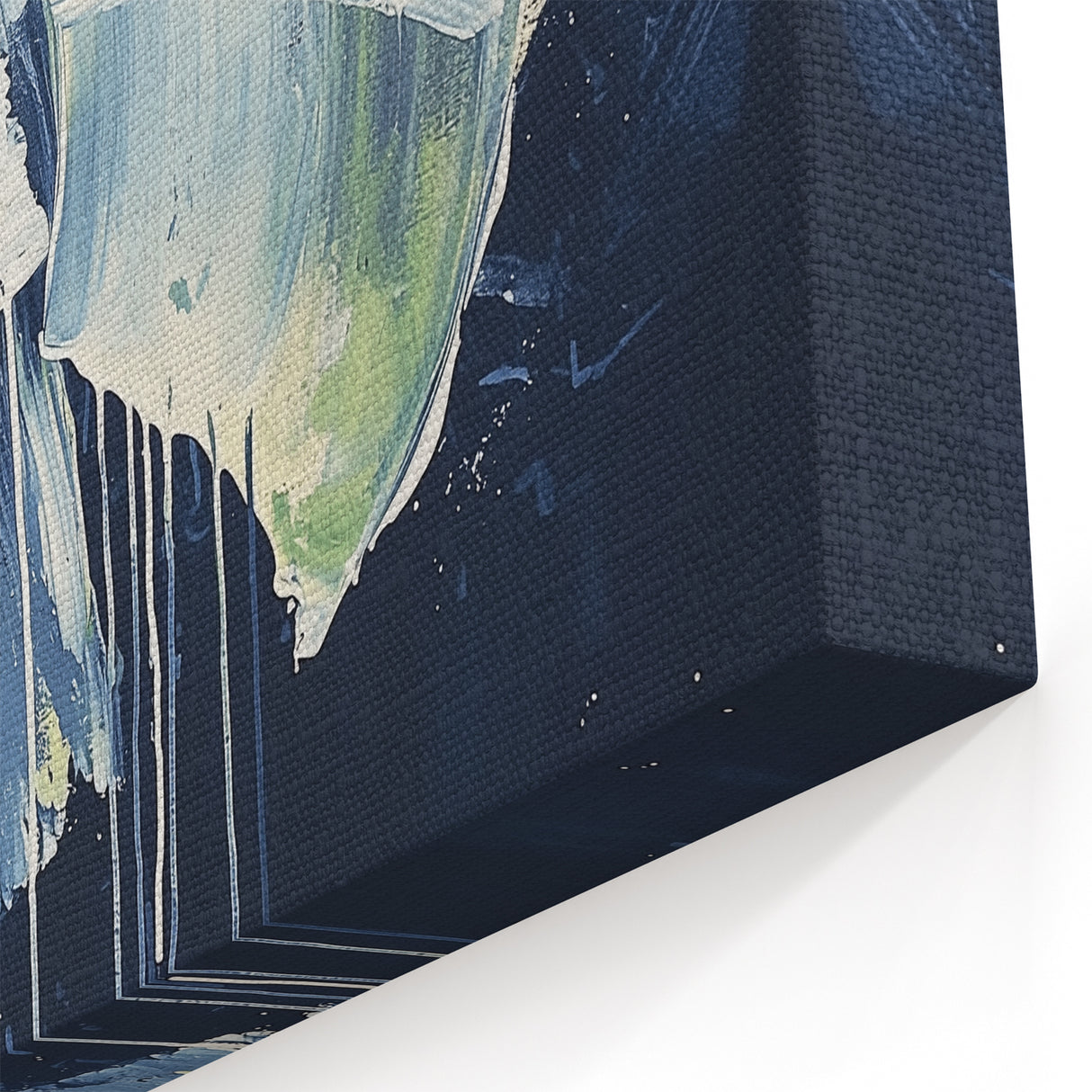 Contemporary Abstract Canvas – Bold Navy and White Minimalist Art