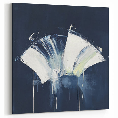 Geometric Abstract Wall Decor – Navy Minimalist Modern Canvas Art