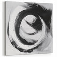Minimalist Abstract Wall Art – Bold Black and Gray Circular Canvas