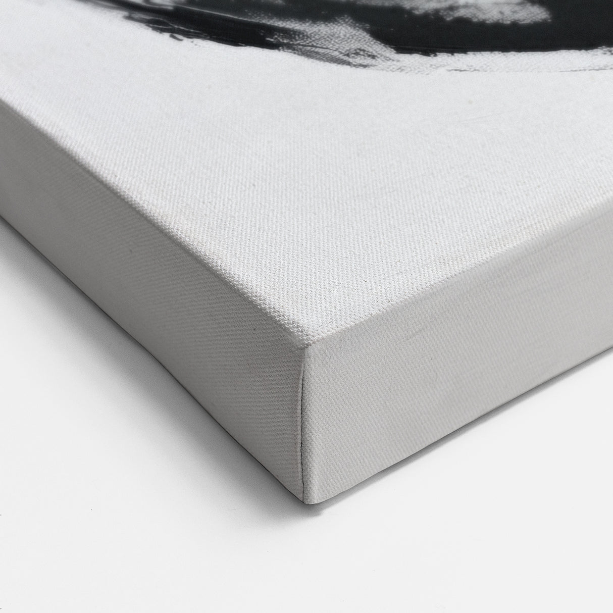 Minimalist Abstract Wall Art – Bold Black and Gray Circular Canvas