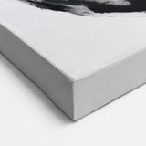 Minimalist Abstract Wall Art – Bold Black and Gray Circular Canvas