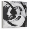 Colorful Abstract Wall Art – Bold Black and White Motion Canvas Print