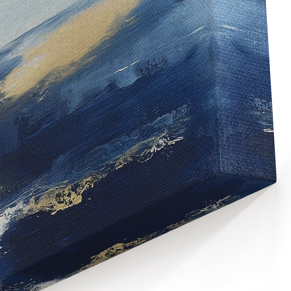 Modern Abstract Wall Art – Contemporary Navy & Gold Canvas Decor