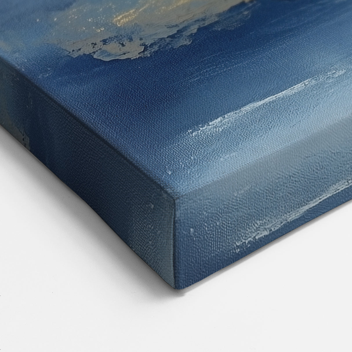Contemporary Abstract Canvas – Navy & Gold Ocean-Inspired Wall Art