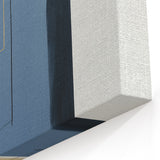 Minimalist Abstract Wall Art – Soft Blue & Gold Geometric Canvas