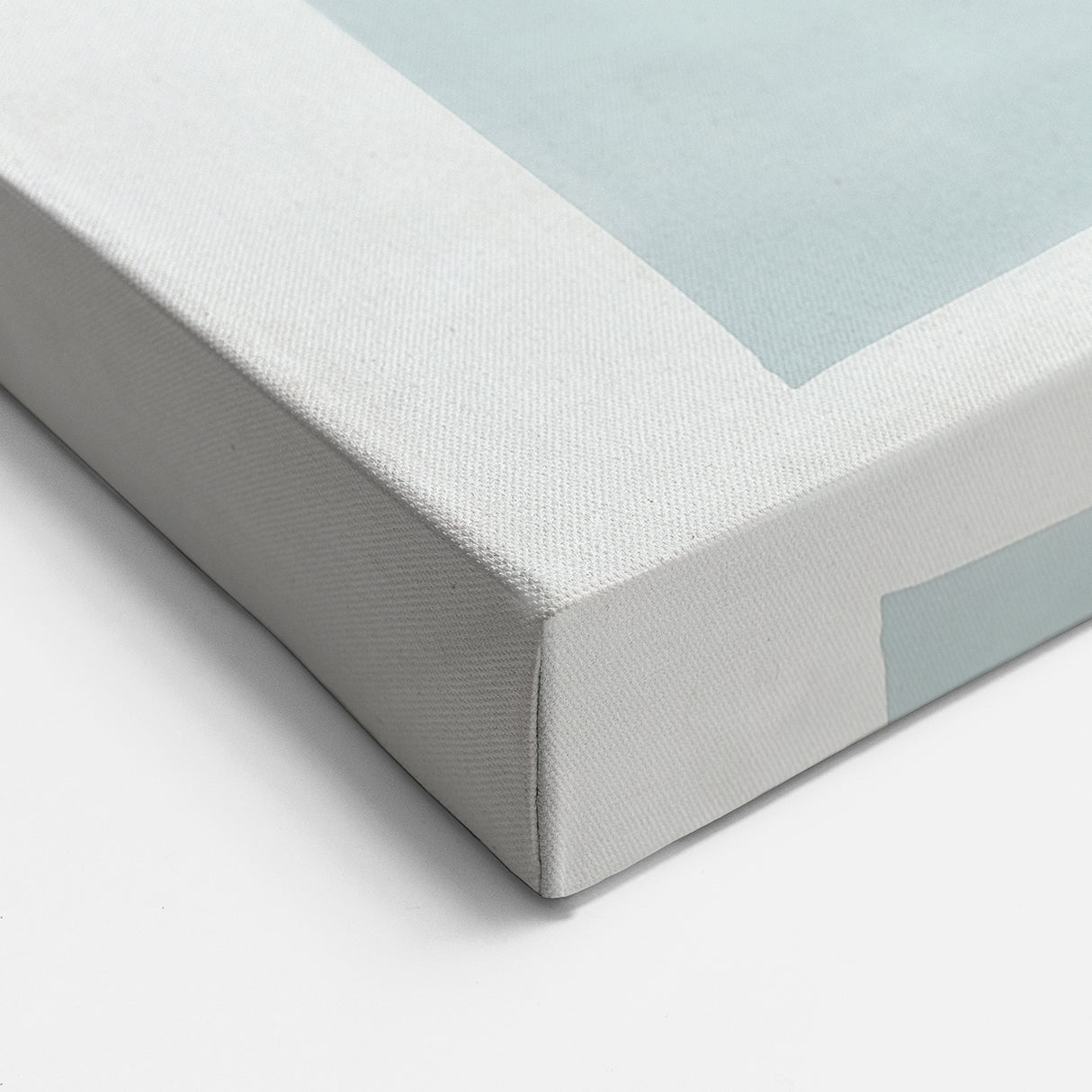 Minimalist Abstract Wall Art – Soft Blue & Gold Geometric Canvas