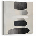 Modern Abstract Wall Art – Black & White Stacked Minimalist Design