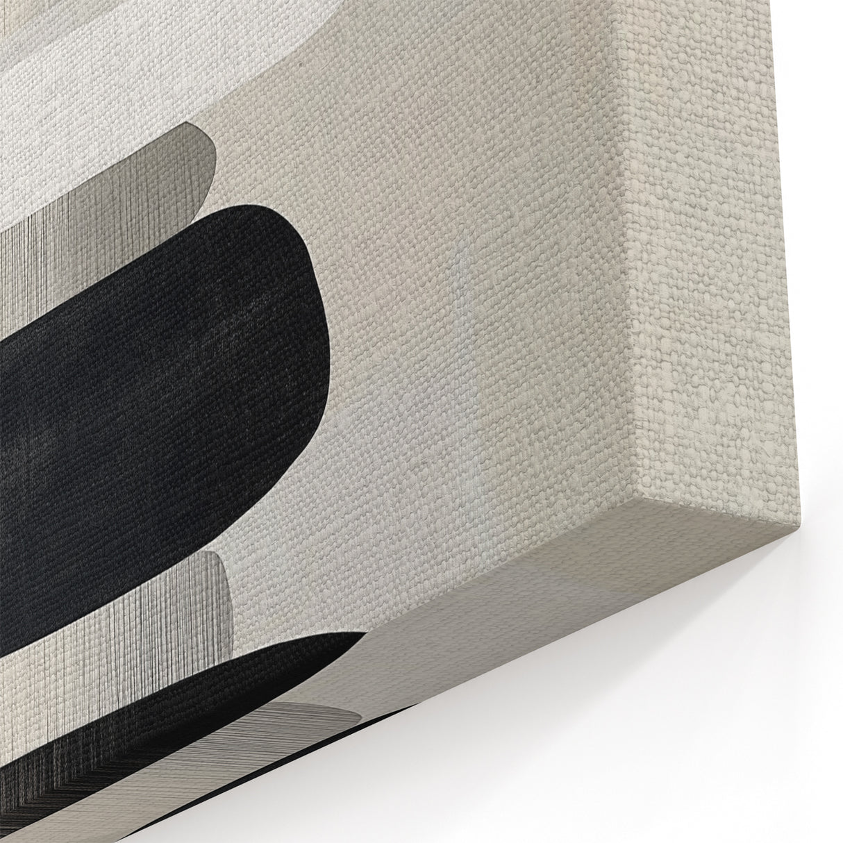 Modern Abstract Wall Art – Black & White Stacked Minimalist Design