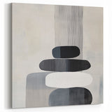 Contemporary Abstract Canvas – Black & White Zen-Inspired Wall Art