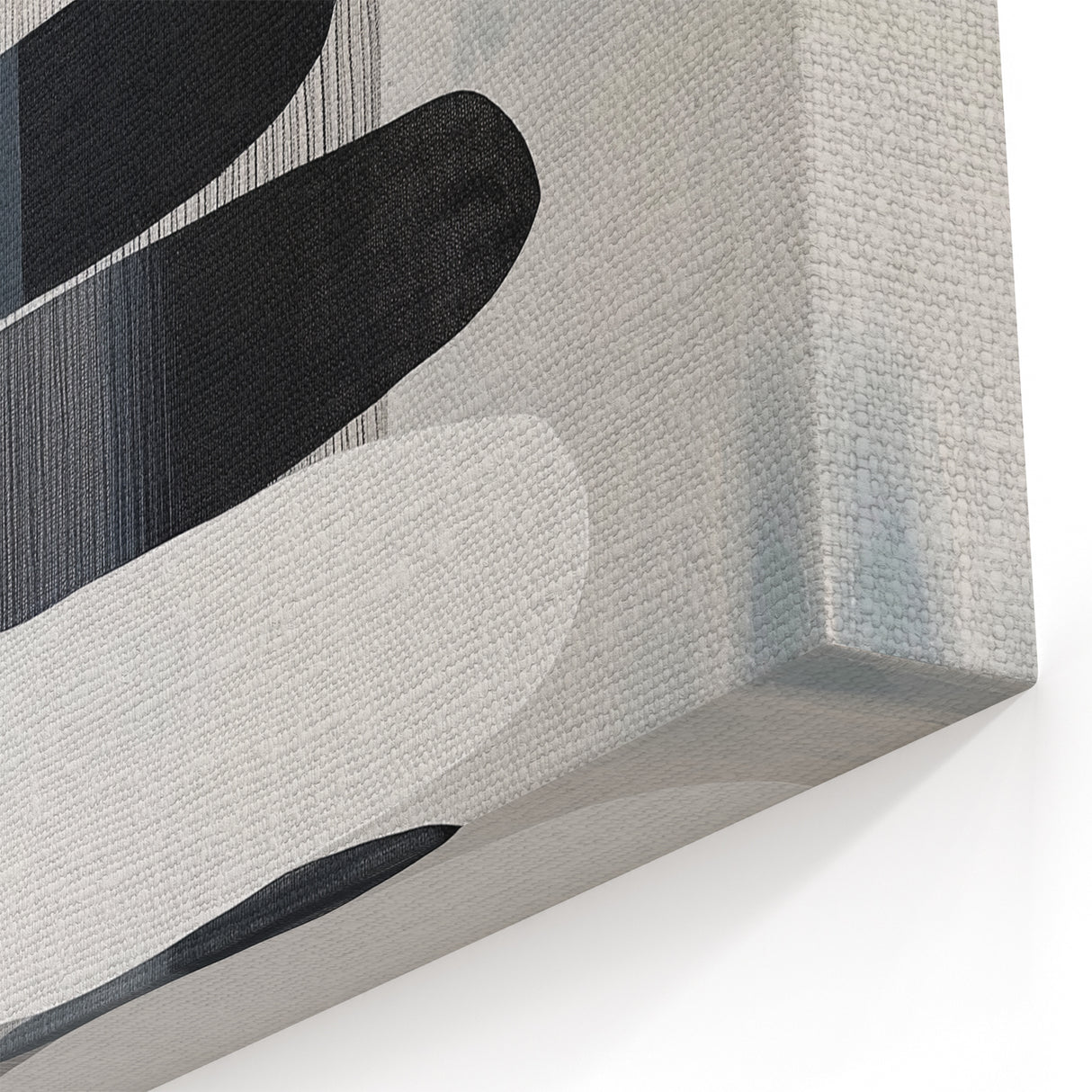 Contemporary Abstract Canvas – Black & White Zen-Inspired Wall Art