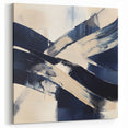 Contemporary Abstract Canvas – Navy Brushstroke Modern Wall Art