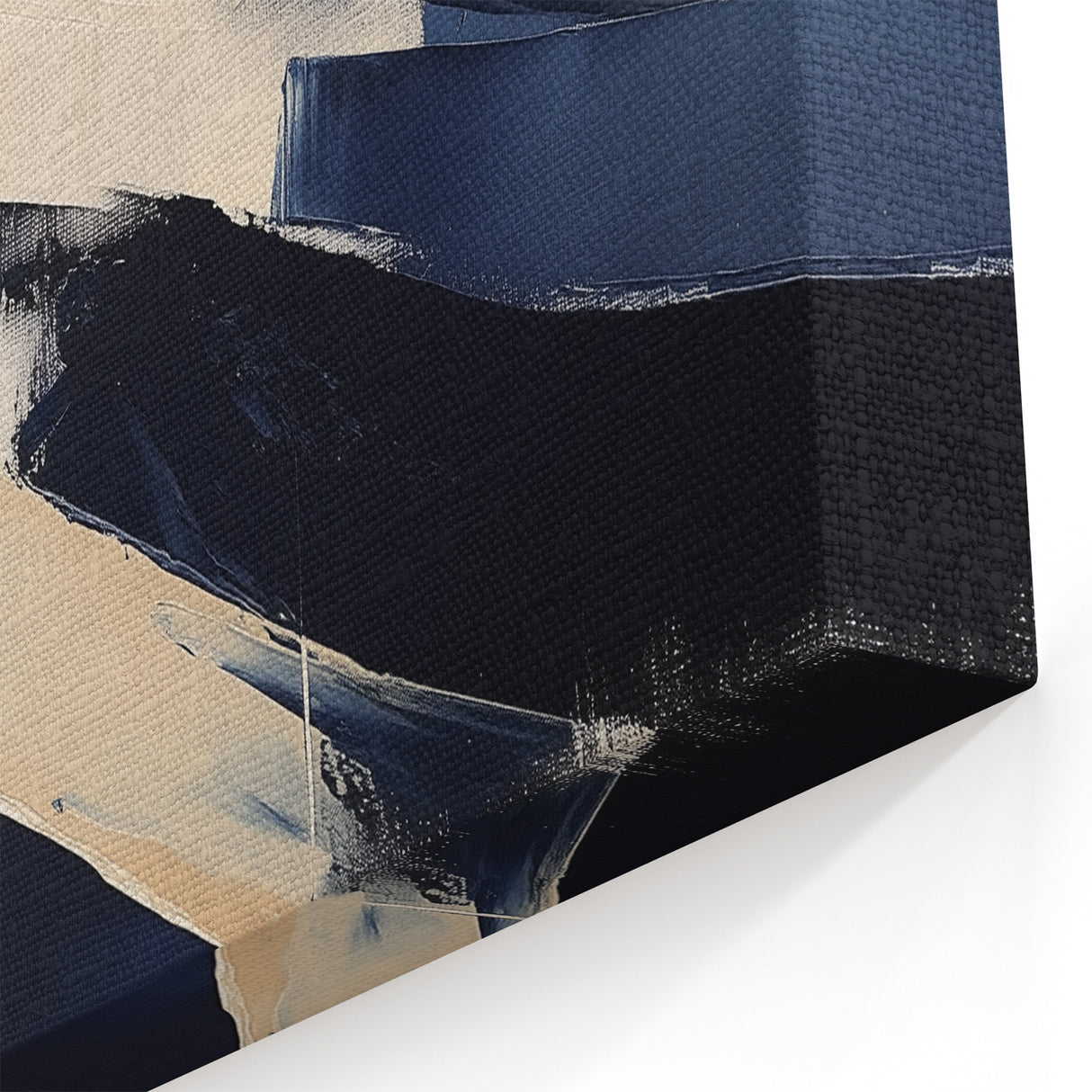 Contemporary Abstract Canvas – Navy Brushstroke Modern Wall Art