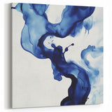 Minimalist Abstract Wall Art – Flowing Navy Ink Modern Canvas Print