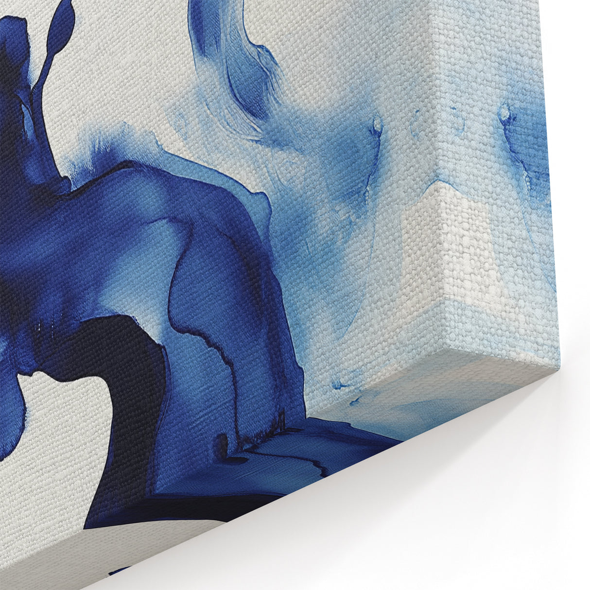 Minimalist Abstract Wall Art – Flowing Navy Ink Modern Canvas Print