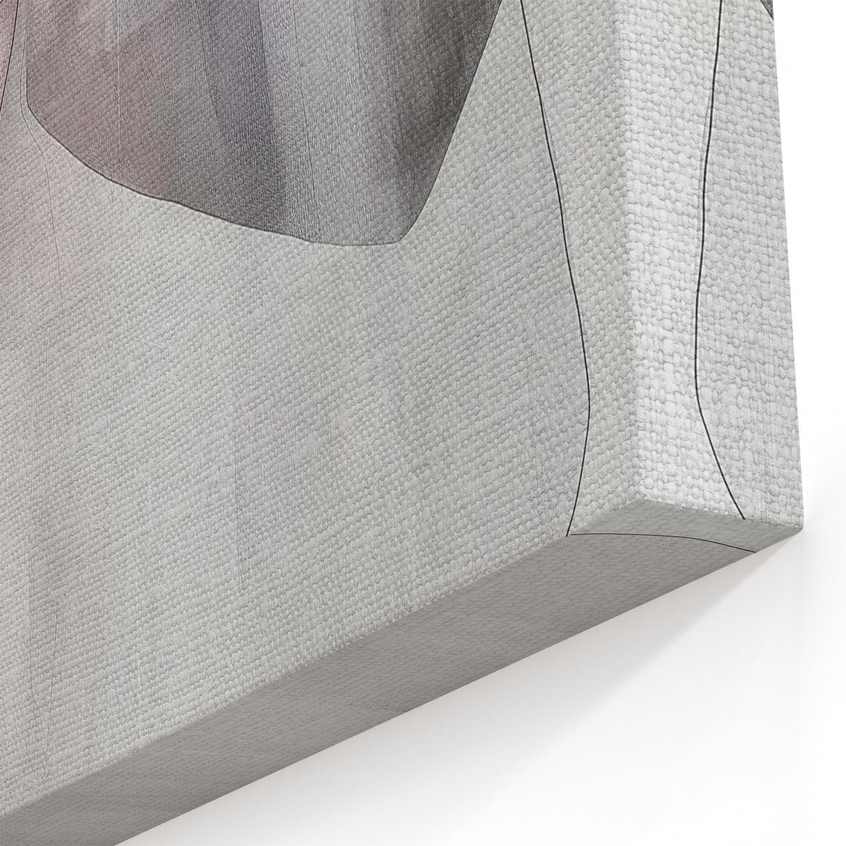 Large Abstract Wall Art – Soft Pink, Black & Gray Overlap Canvas