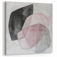 Colorful Abstract Wall Art – Pink, Black & Gray Soft Shape Canvas