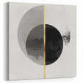 Minimalist Abstract Wall Art – Black, Gold & Gray Circle Design